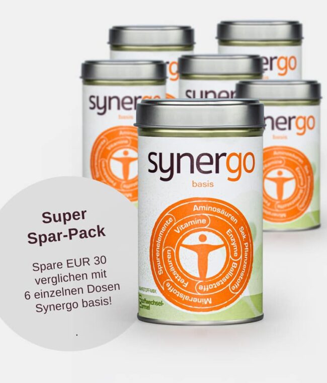Synergo basis - Nährstoff-Mix: Stoffwechselformel, spare 30 EUR bei 6 Dosen
