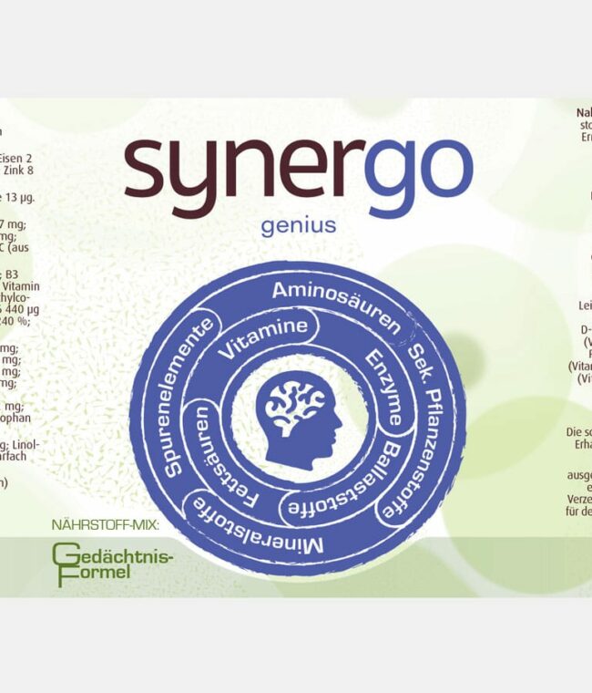 Synergo genius - nutrient mix: memory formula, label