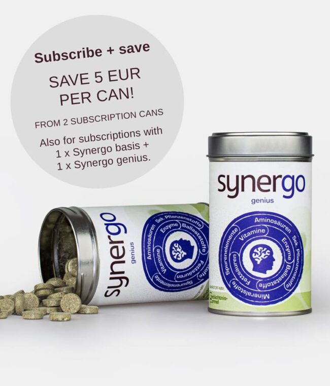 Synergo genius - nutrient mix: memory formula, subscribe and save EUR 5 per can